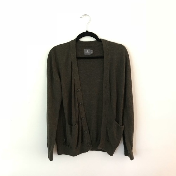 Heathered Olive Green Cardigan - Picture 2 of 4